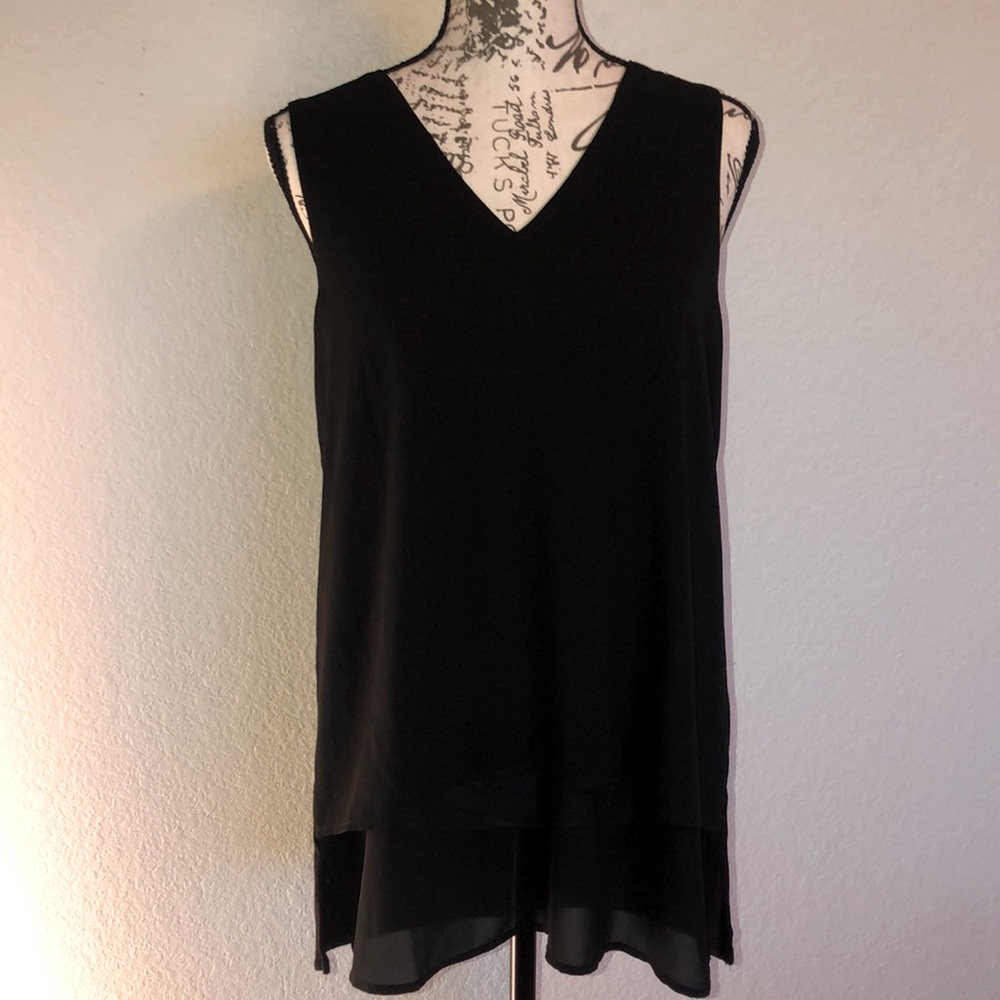 Michael kors black layered tunic tank top